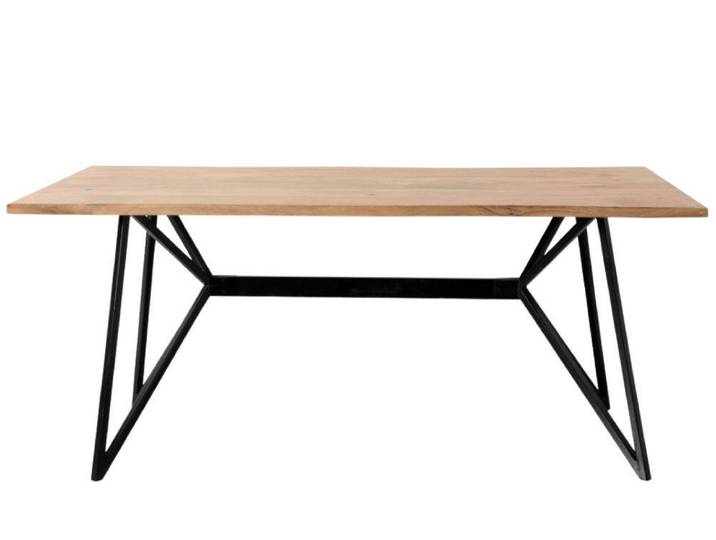 WOLF MÖBEL Esstisch Hudson Baumkantentisch live edge , 175x90 cm, Eisengestell schwarz (175x90x77), Hudson Baumkantentisch live edge , 175x90 cm, Eisengestell schwarz