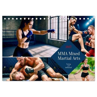 MMA Mixed Martial Arts (Tischkalender 2027 DIN A5 quer), CALVENDO Monatskalender