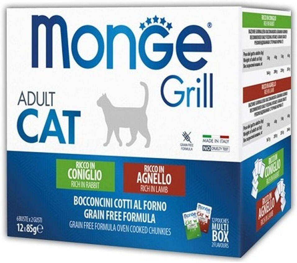 Monge Grill Cat Busta Mix Carne 12X85G