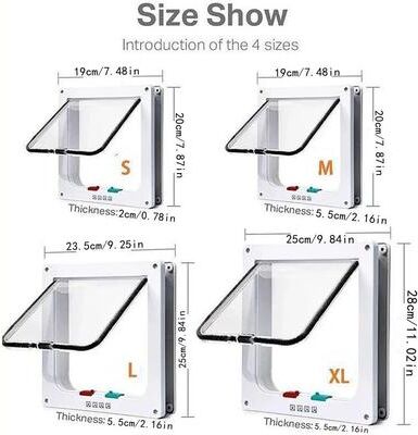 Inspired Living SmartTwo Way Pet Door Secure Cat & Dog Flap For Easy Entry & Exit white m