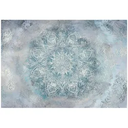 FOTOTAPETE Mandala Beton Blau 250x175 cm