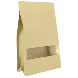MONOUSO - Papiertüten StandUp mit Fenster und Innenfolie 16+8x26cm (500 Stück)