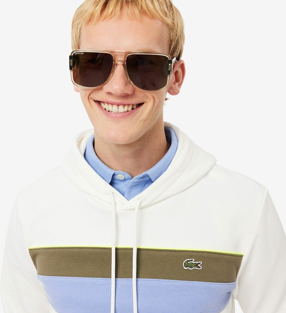 LACOSTE Sweat à capuche color-block