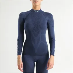 UYN Elevatyon Biomorph langarm Rollkragen-Funktionsshirt Damen Q064 - indaco XS