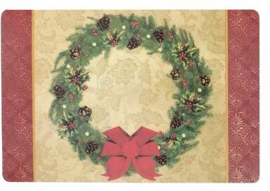 IH Casa Decor Eva Placemat (Christmas Wreath) (12 X 18) - Set of 12