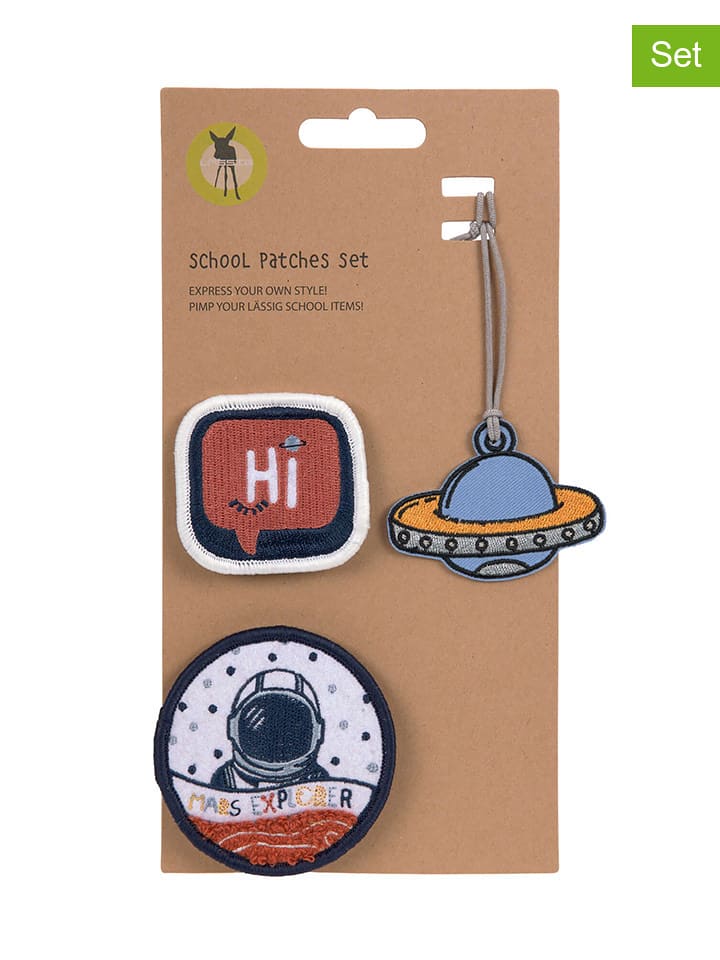 Lässig 3er-Set: Patches "Space" in Blau/ Braun/ Weiß - onesize