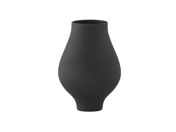 Vase Rellis Ø14 cm – Zeitlose Keramik mit feinen Sprenkeln - Schwarz - Luxusbetten24