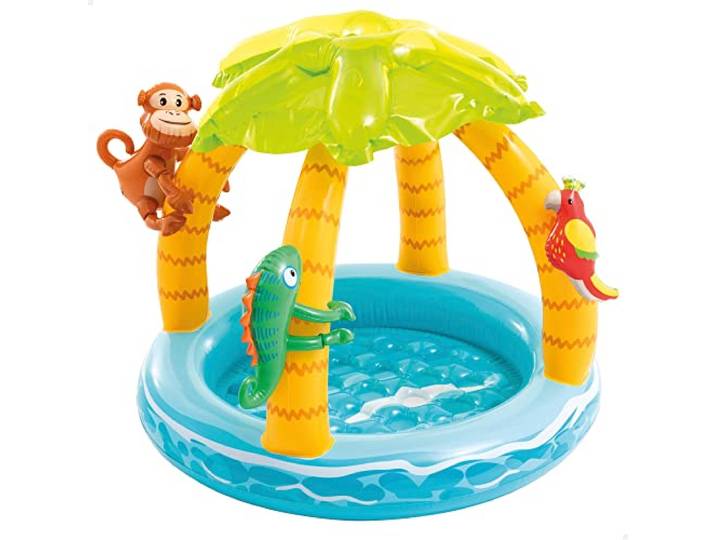 Intex Tropical Inflatable Pool With Awning Padded Soil And Inflatable Animals 102 Cm One Size