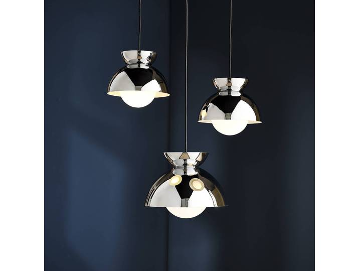 Design hanglamp Butterfly, dimbaar, chroom / zilver, Woon-/ Eetkamer, metaal, Design, hanglamp