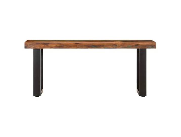 Sitzbank 110 cm Altholz und Stahl Massives Altholz, pulverbeschichteter Stahl, industrieller Stil, Flur, Wohnzimmer, leichter Aufbau