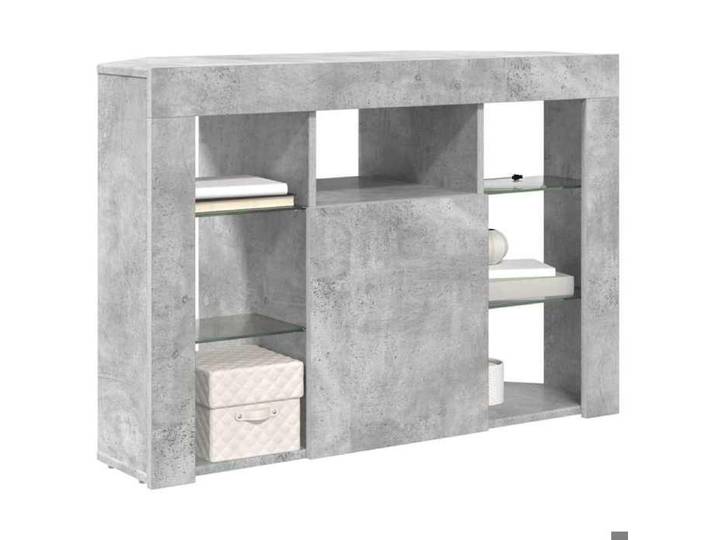 LED - Gris - Meuble TV/Cabinet TV - avec LED - d'Angle 100x40x68cm Gris béton Bois d'ingénierie - Amoire TV{11103}