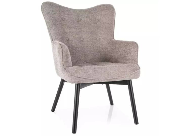 Chaise en tissu de polyester beige assise rembourrée
