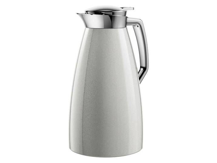 Emsa Isolierkanne Plaza, Silberfarben, Metall, 1 l, 100% dicht, Glaskolben, Schraubverschluss, Geschirr, Kannen & Karaffen, Kaffeekannen & Thermoskannen