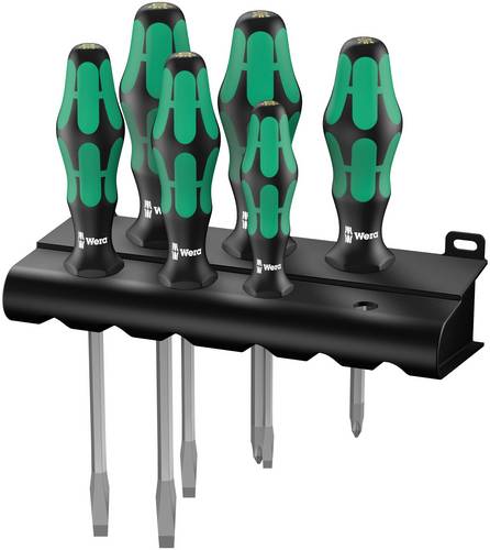 Wera 334 SK/6 Werkstatt Schraubendreher-Set 6teilig Schlitz, Kreuzschlitz Phillips