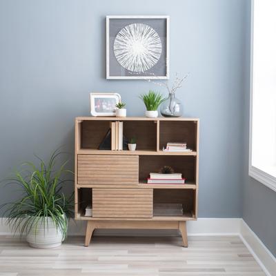 Linon Home Decor Linon Whitney Wood Bookcase with Sliding Doors