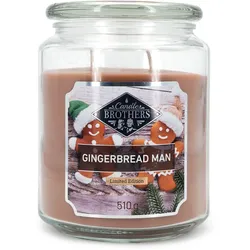 Fragrance and Style GmbH Gingerbread Man Duftkerze Candle Brothers, Kerze im Glas, 2 Dochte, 510g, 100h Brenndauer, Raumduftkerze