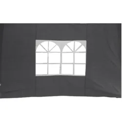 Lex 2er Set Seitenteile für Pavillon 3x3m Fenster  Seitenwand Faltpavillon Partyzelt Steingrau : Steingrau