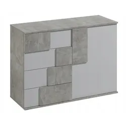 KOMMODE ESTRADA 121/85/45 cm mit 4 Schubladen 1 Türen Taupe