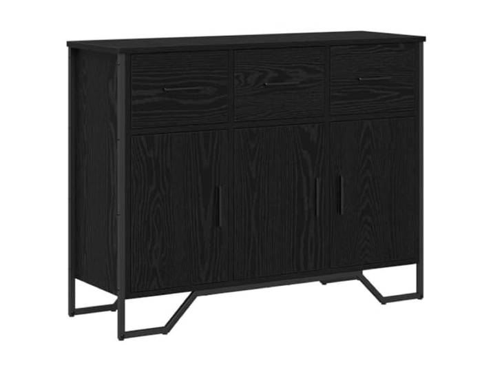 Sideboard Schwarz Eichen-Optik Holzwerkstoff mit Schubladen 97 x 32,5 x Rechteckig, viel Stauraum, pflegeleichte Oberfläche, robuste Bauweise, modernes Design
