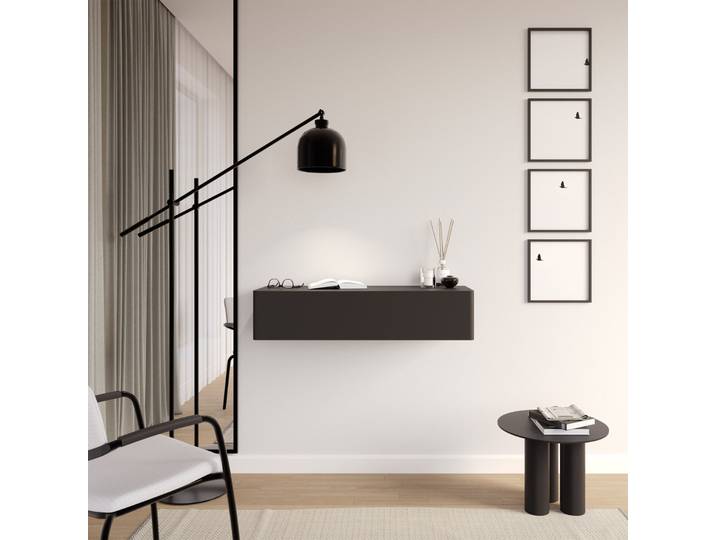 Hängende Olio-Konsole mit Schublade, 90 cm, schwarz