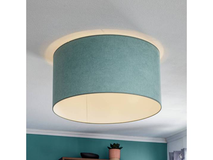 Deckenleuchte Pastell Roller Duolla, dimmbar, grün, für Wohn- / Esszimmer, Textil / Stoff / Seide, Junges Wohnen