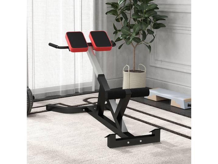 SPORTNOW Chaise Romaine Réglable Acier PU Noir