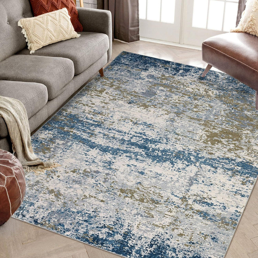 Borough Wharf Rectangle Area Rug Blue Rectangle 160 x 230 cm