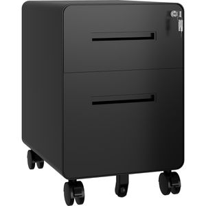 Bisley Rollcontainer EasyRoll, aus Metall, schwarz, mit 1 Schublade und Hängeregistratur, abschließbar