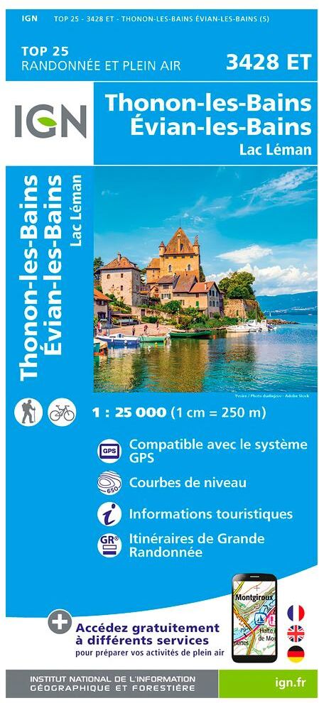 IGN  - 3428ET Thonon Les Bains Evian Les Bains Lac Leman - Carte