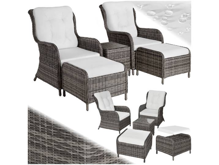 Aluminium Rattan Sitzgruppe Benissa 2+2 - grau