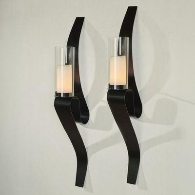 Touch Of Class Metal Harmony Wall Sconce Pair Black, Pair, Black