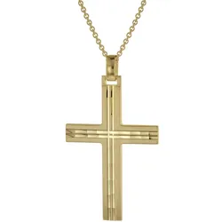 trendor 39022 Herren-Halskette mit Kreuz-Anhänger Gold auf Silber, 60 cm