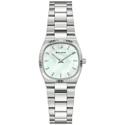 Quarzuhr BULOVA "Super Seville", silber (silberfarben, perlmuttfarben), Armbanduhren, Damen, Quarzuhr, Armbanduhr, Damenuhr, Edelstahlarmband, analog