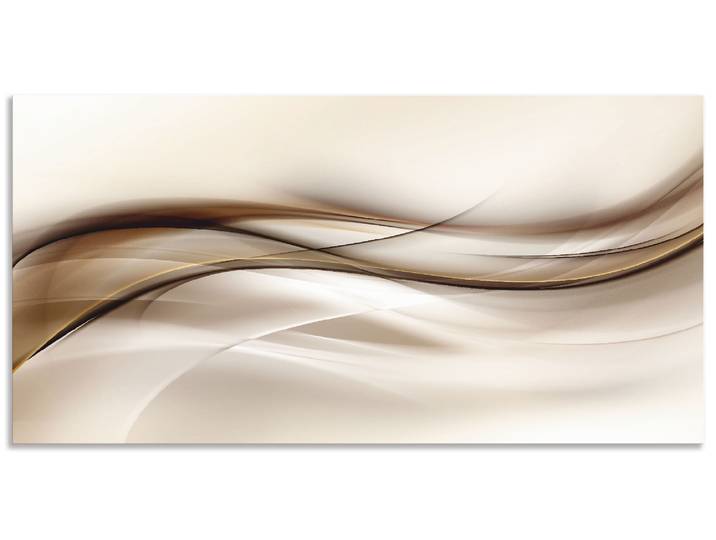 Küchenrückwand ARTLAND Braune abstrakte Welle , braun, B:100cm H:50cm, Aluminium, Spritzschutzwände, Alu Spritzschutz mit Klebeband, einfache Montage