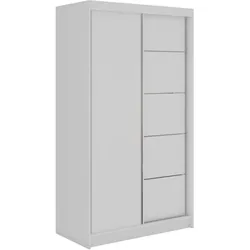 SCHWEBETÜRENSCHRANK mit Schubladen 120 - MACEDONIA - Weiß