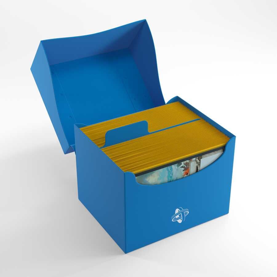 Gamegenic Side Holder 100+ XL Deck Box Blue for Card Games, Holds 100+ Double-Sleeved Cards, Blue Finish, Self-Locking Lid, Card Game Accessory