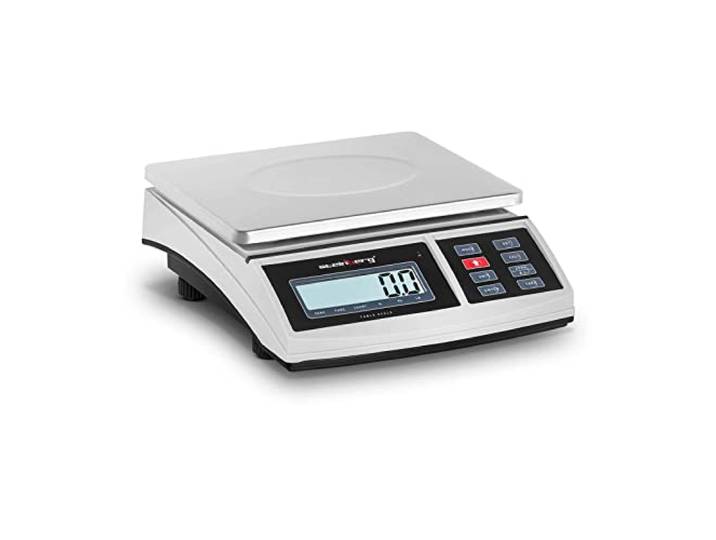 Steinberg Systems Digitale tafelweegschaal keukenweegschaal precisieweegschaal pakket 30kg/1g 21x27cm LCD LCD SBS-TW-30C (RS232, kg/lb, ABS, roestvrij staal)