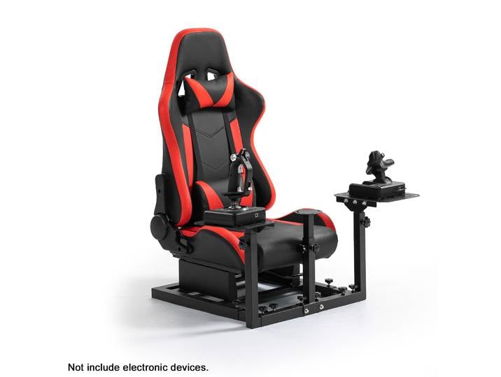 Cockpit de simulation de vol Minneer avec siège rouge, compatible avec Thrustmaster Hotas Warthog, pour Logitech X52 X56, roues, pédales, accélérateur, joystick, clavier non inclus