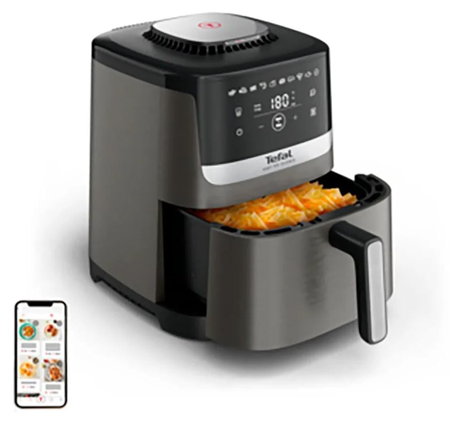 Tefal Easy Fry Silence EY551HE0 heteluchtfriteuse, 5 liter, zwart en grijs, roestvrij staal