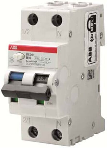 ABB Stotz S&J; Disjoncteur différentiel 6kA, 1p+N DS201A-C10/0,03 (2CSR255180R1104)