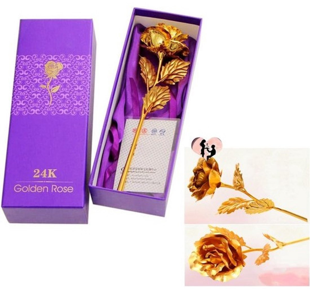 Eeuwige Gouden Roos met Luxe Geschenkenverpakking voor Valentijnsdag en Verjaardagen