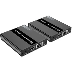 Manhattan HDMI KVM over IP/Netzwerkkabel Extender Set 1080p, 60 m, KVM Switch, Schwarz