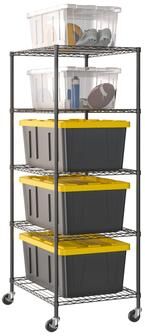 Seville Classics UltraDurable® 4-Tier NSF-Certified Steel Tote Shelving
