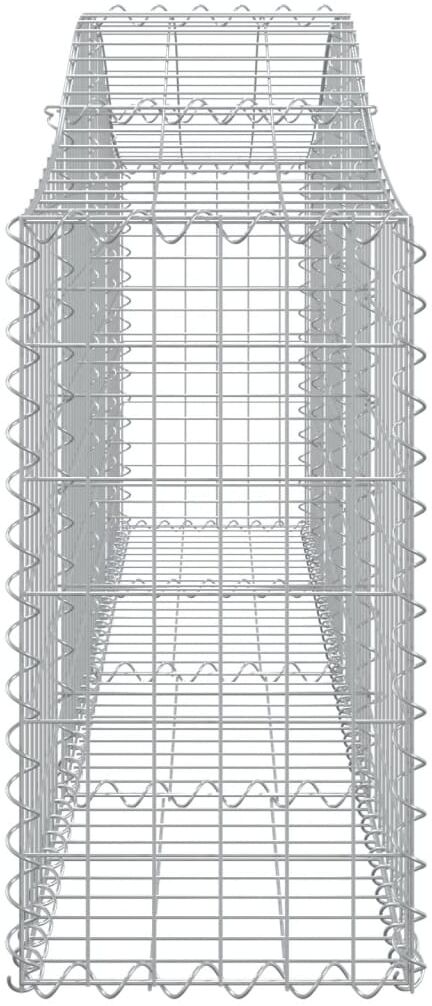 vidaXL Panier de gabions arqué 200x30x60/80 cm Fer galvanisé
