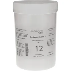 HOMOEOPATHIEFUCHS Schüssler-Salz Nummer 12 Calcium sulfuricum D6 Biochemie 4000 St Tabletten