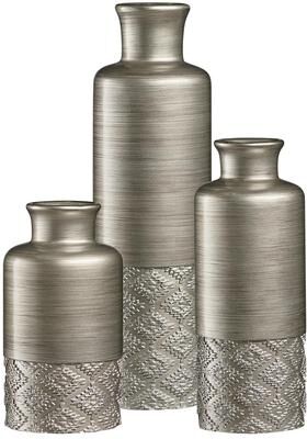 Creative Labs Dublin Silver Set of 3 Vases