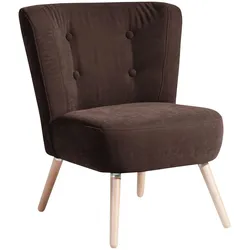 SESSEL Kassi Bezug Veloursstoff Buche natur / braun
