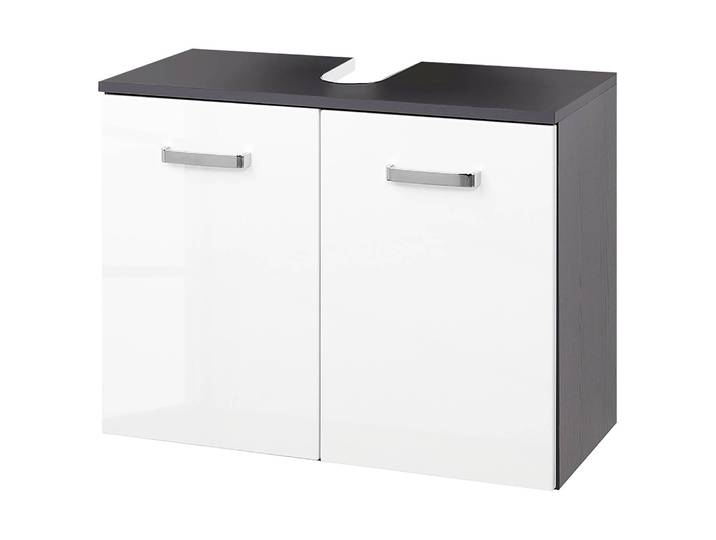Meuble sous-vasque II 70cm Blanc/Blanc brillant/Graphite