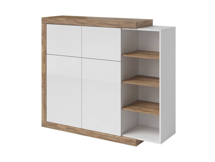 HIGHBOARD SINFONIA 150/128/40 cm mit 2 Türen Eichefarben