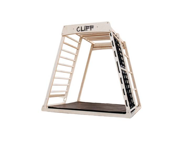 Cliff Klettergerüst, Schwarz, Weiß, Holz, Birke, 115x110x113 cm, Spielzeug, Holzspielzeug